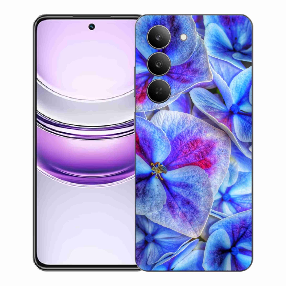 Zselés borító mmCase a Realme 14x 5G készülékhez - kék virágok 1