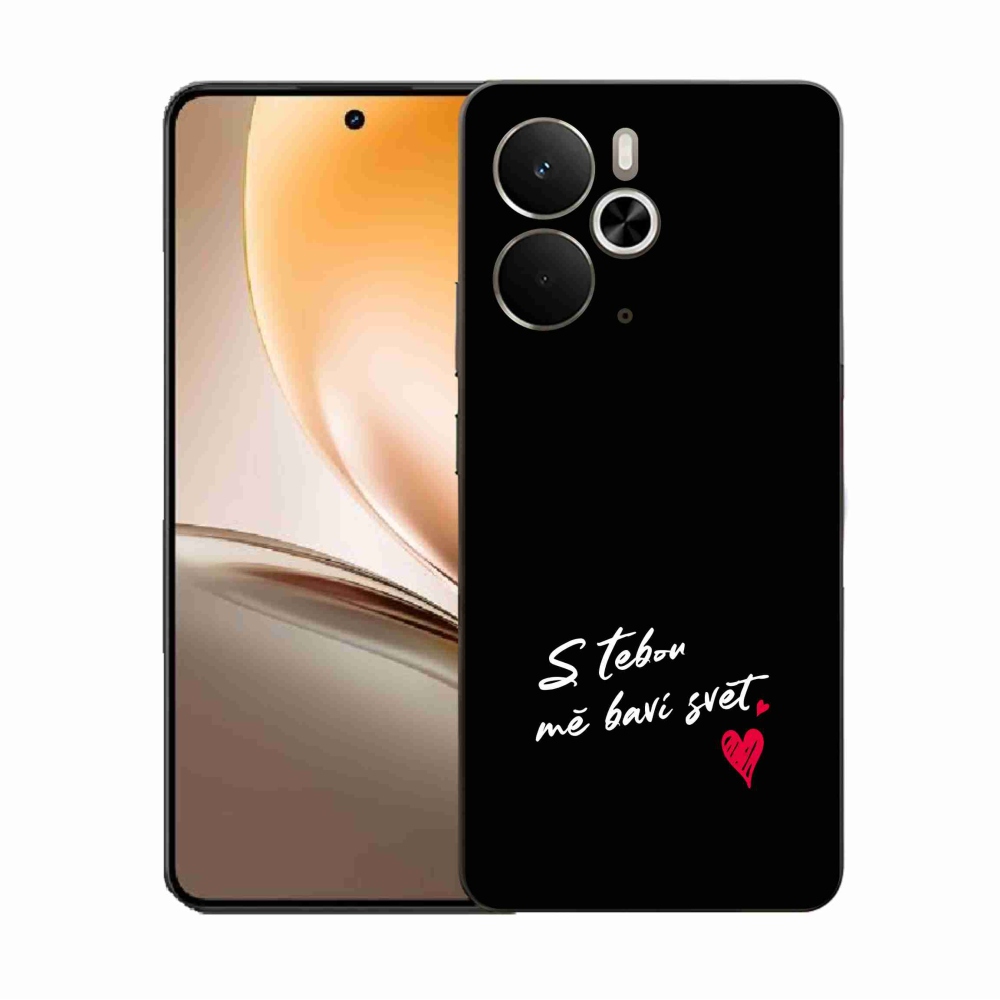 Gél borító mmCase a Realme 14 5G készülékhez - szerelmes szöveg 1 fekete háttér