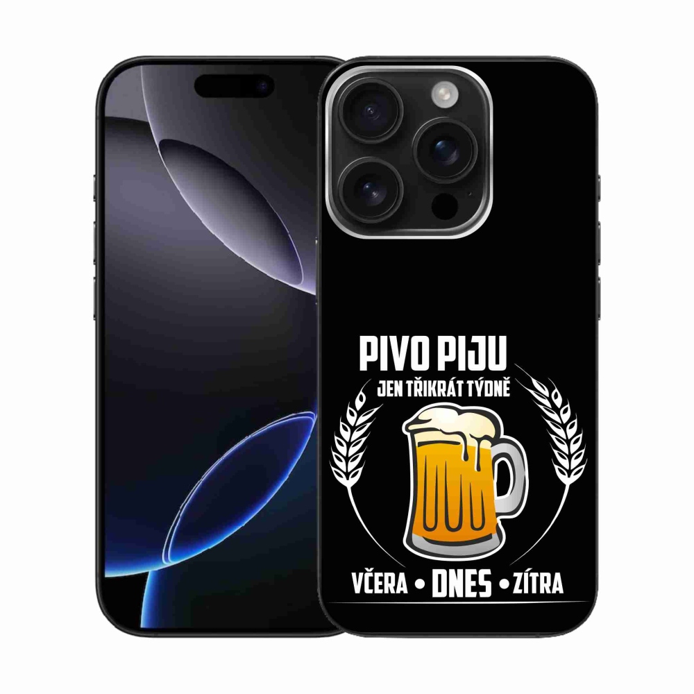 Gél borítás mmCase iPhone 16 Pro készülékhez - sör motívum fekete háttér
