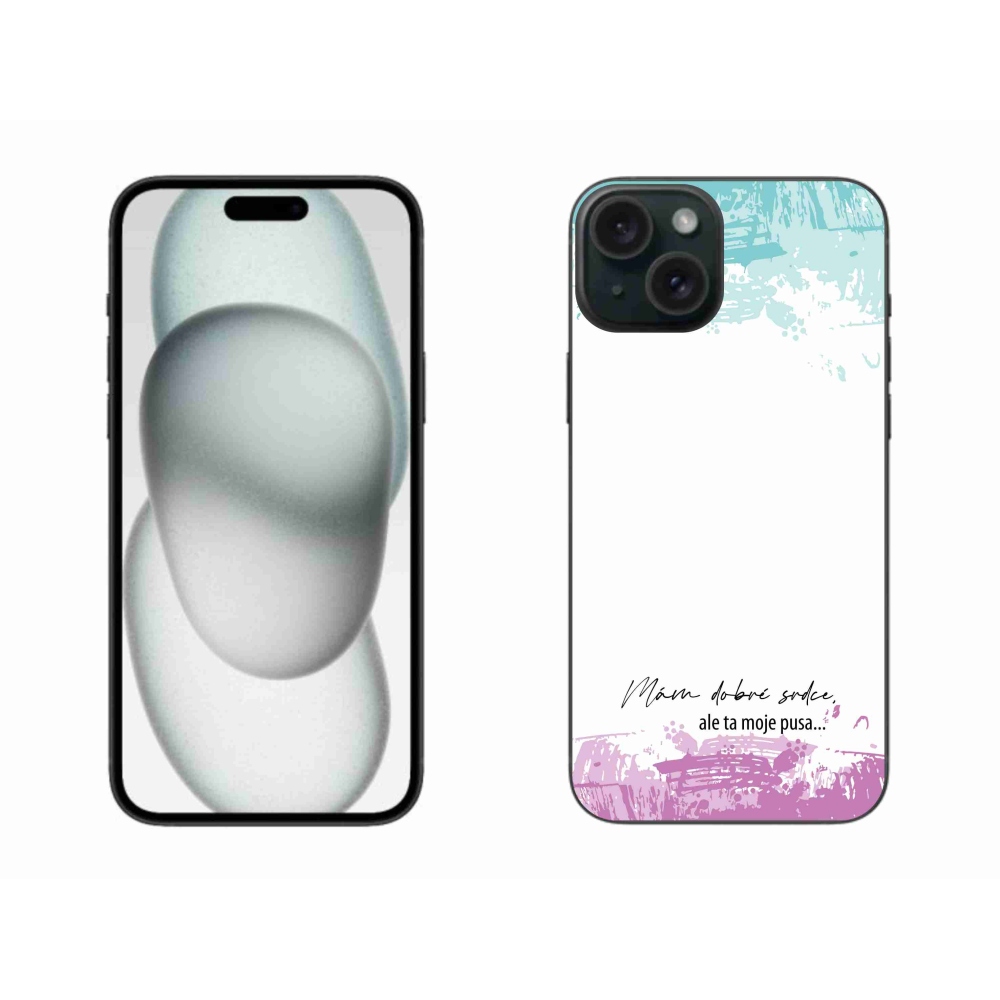 Gél borító mmCase iPhone 15 Plus készülékhez - vicces szöveg 3 fehér háttér