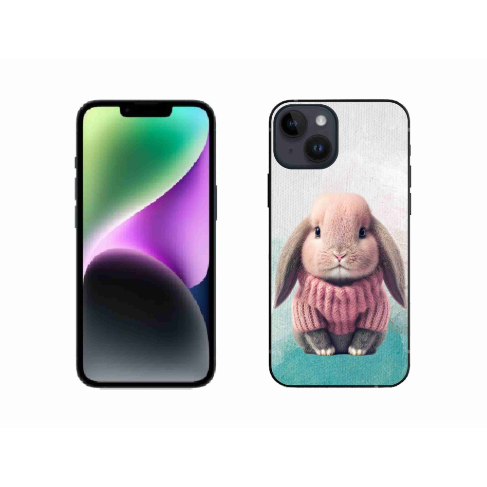 Gél borítás mmCase iPhone 14 készülékhez - nyúl pulóverben