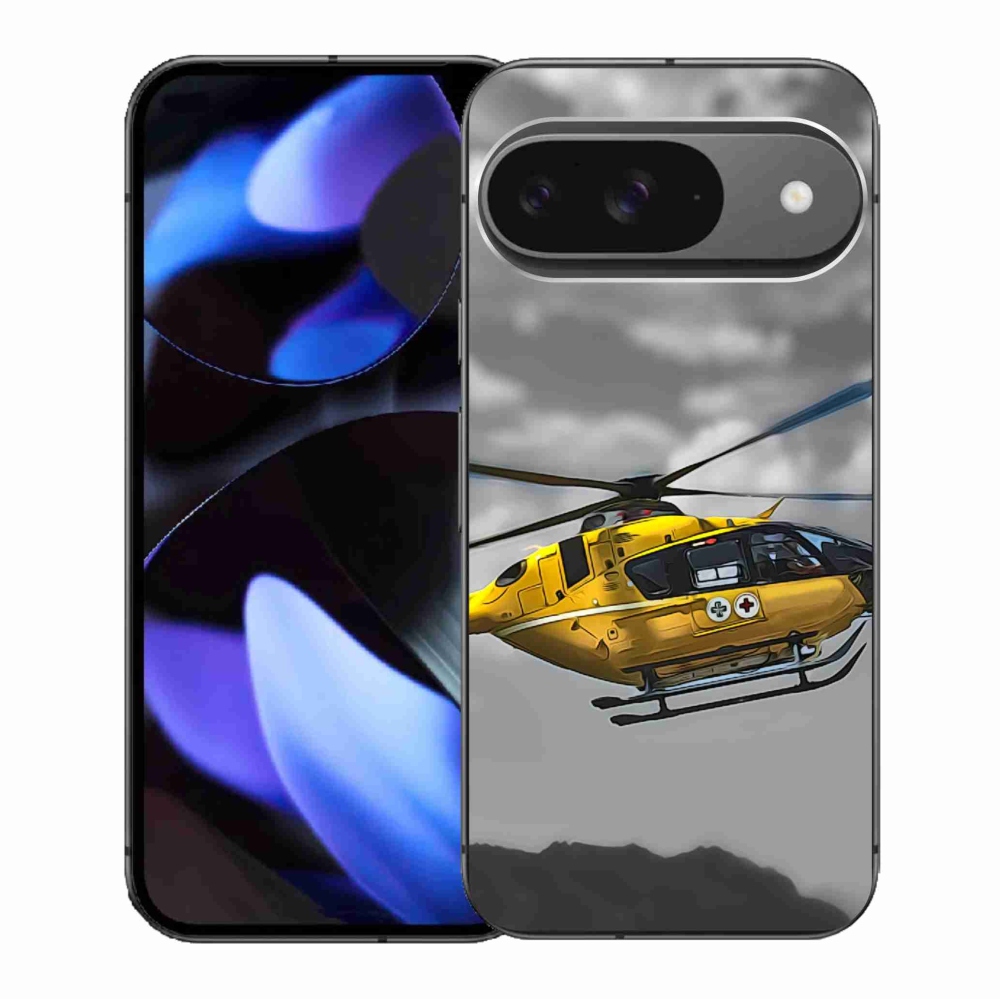 Gél védőhuzat mmCase a Google Pixel 9/9 Pro készülékhez - sárga helikopter