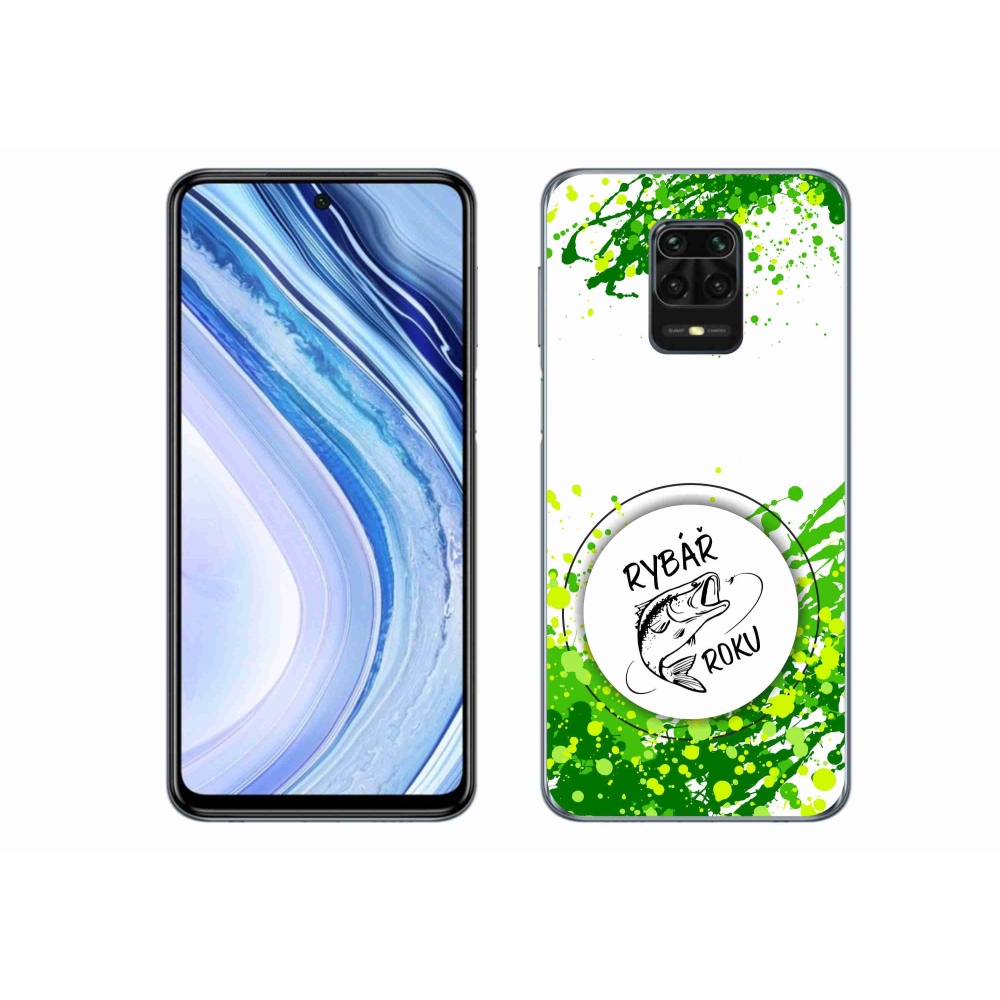 Gél borító mmCase a Xiaomi Redmi Note 9S-hez - az év halászának fehér háttere