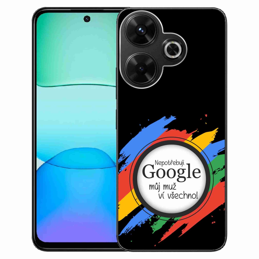 Gél borítás mmCase a Xiaomi Redmi 13 4G/Poco M6 4G - az ember mindent tud fekete háttérrel