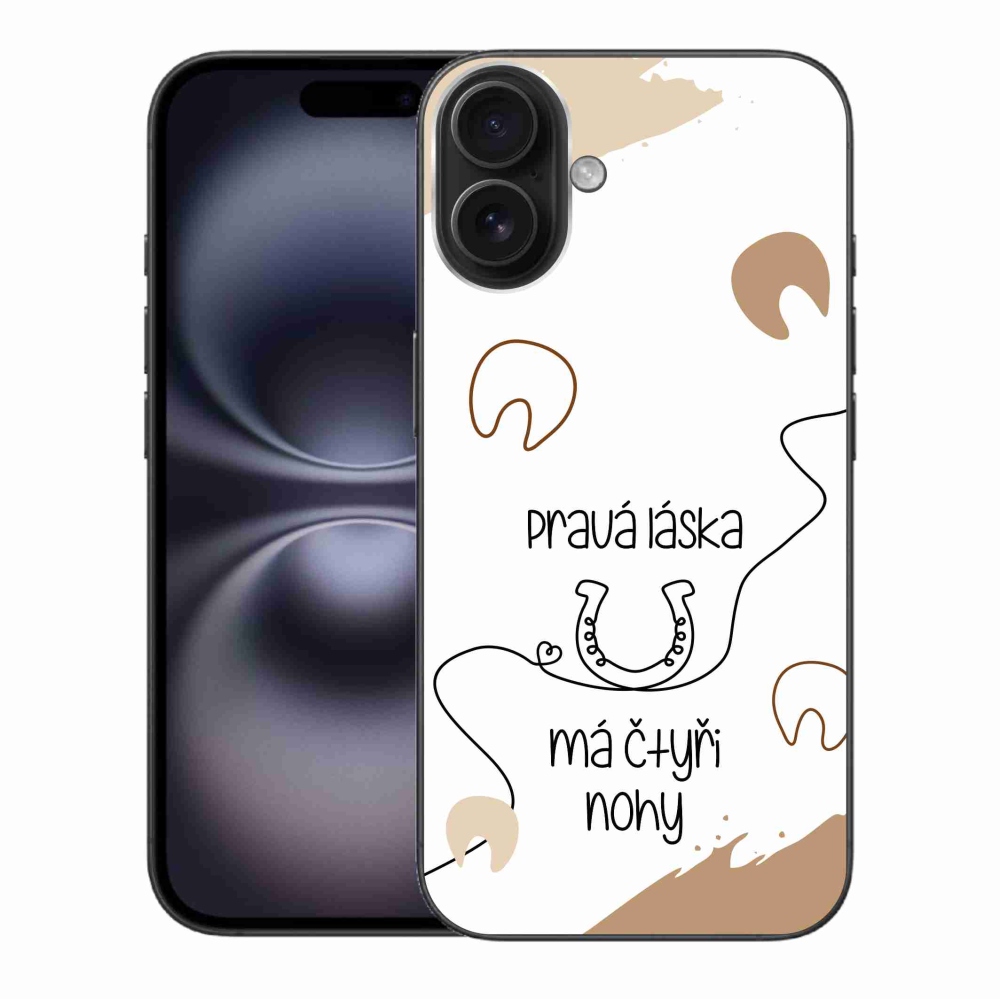 Gél borítás mmCase iPhone 16 Plus készülékhez - ló motívum fehér háttér