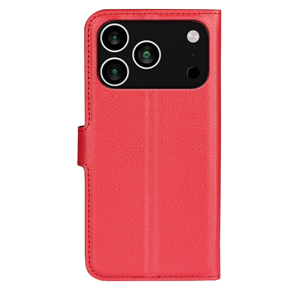 Litchi könyvtáska iPhone 17 Pro készülékhez - piros