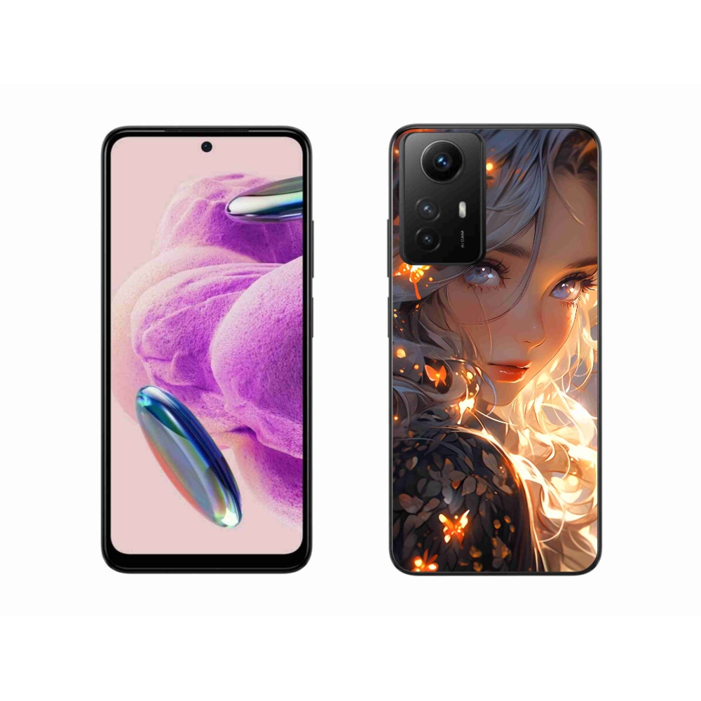 Gél borító mmCase a Xiaomi Redmi Note 12S-hez - lány és pillangók