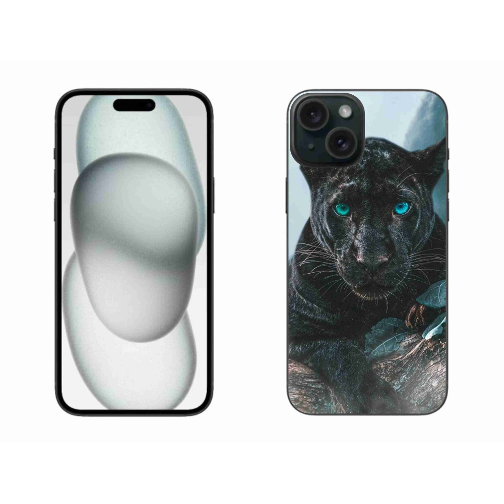 Zselés borítás mmCase iPhone 15 Plus készülékhez - fekete párduc