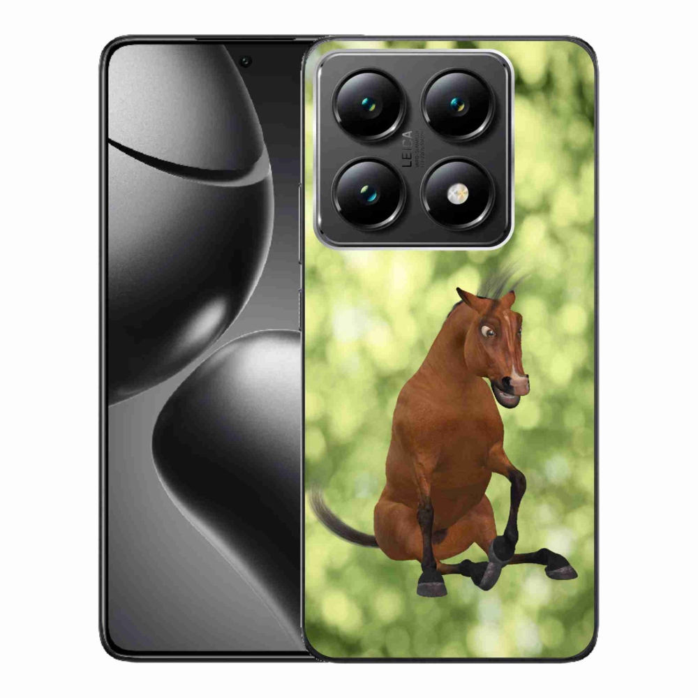 Gél borítás mmCase a Xiaomi 14T Pro számára - barna rajzfilm ló 1