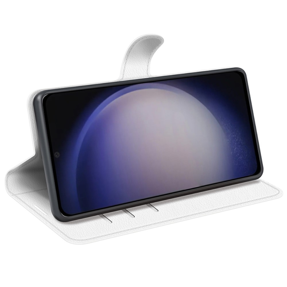 Litchi könyv tok Samsung Galaxy S24 készülékhez - fehér