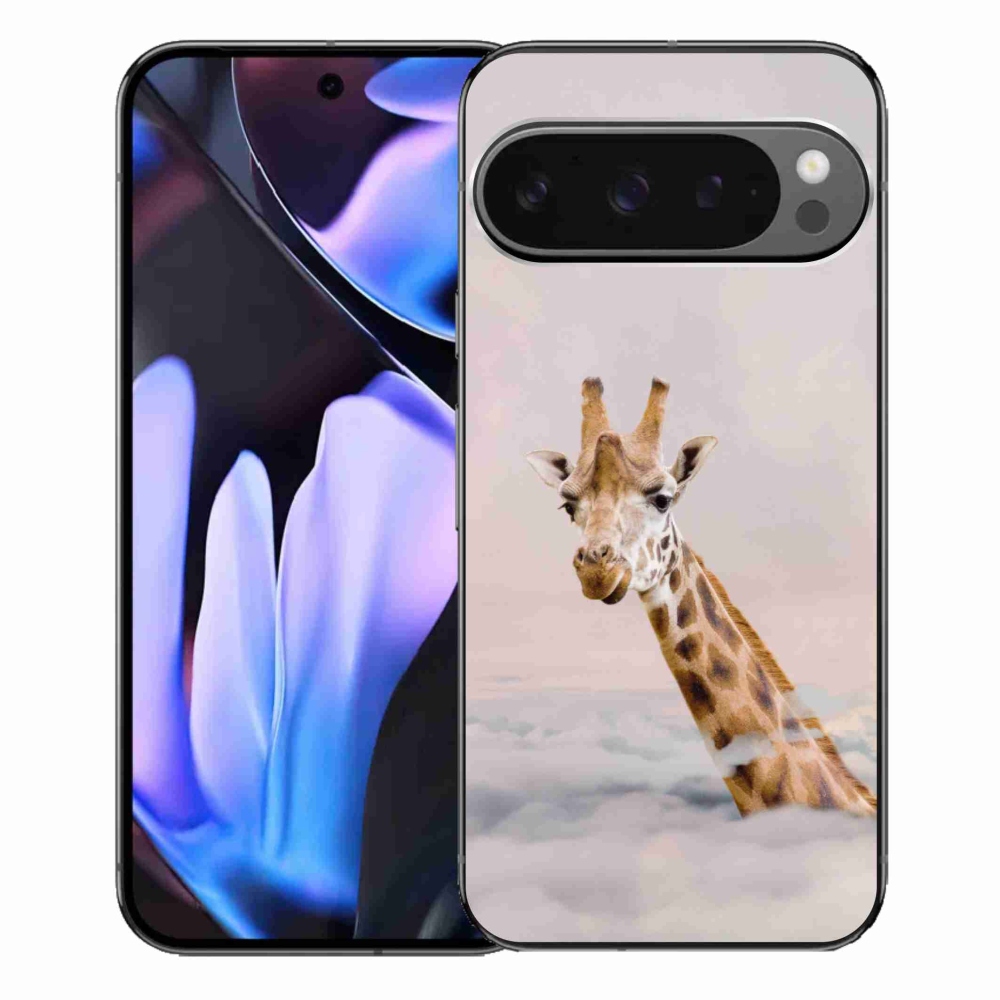 Zselés borítás mmCase a Google Pixel 9 Pro XL-hez - zsiráf a felhőkben