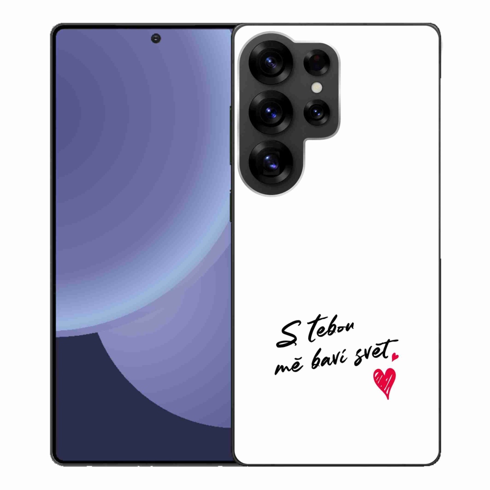 Gél borító mmCase Samsung Galaxy S25 Ultra készülékhez - szerelmes szöveg 1 fehér háttér