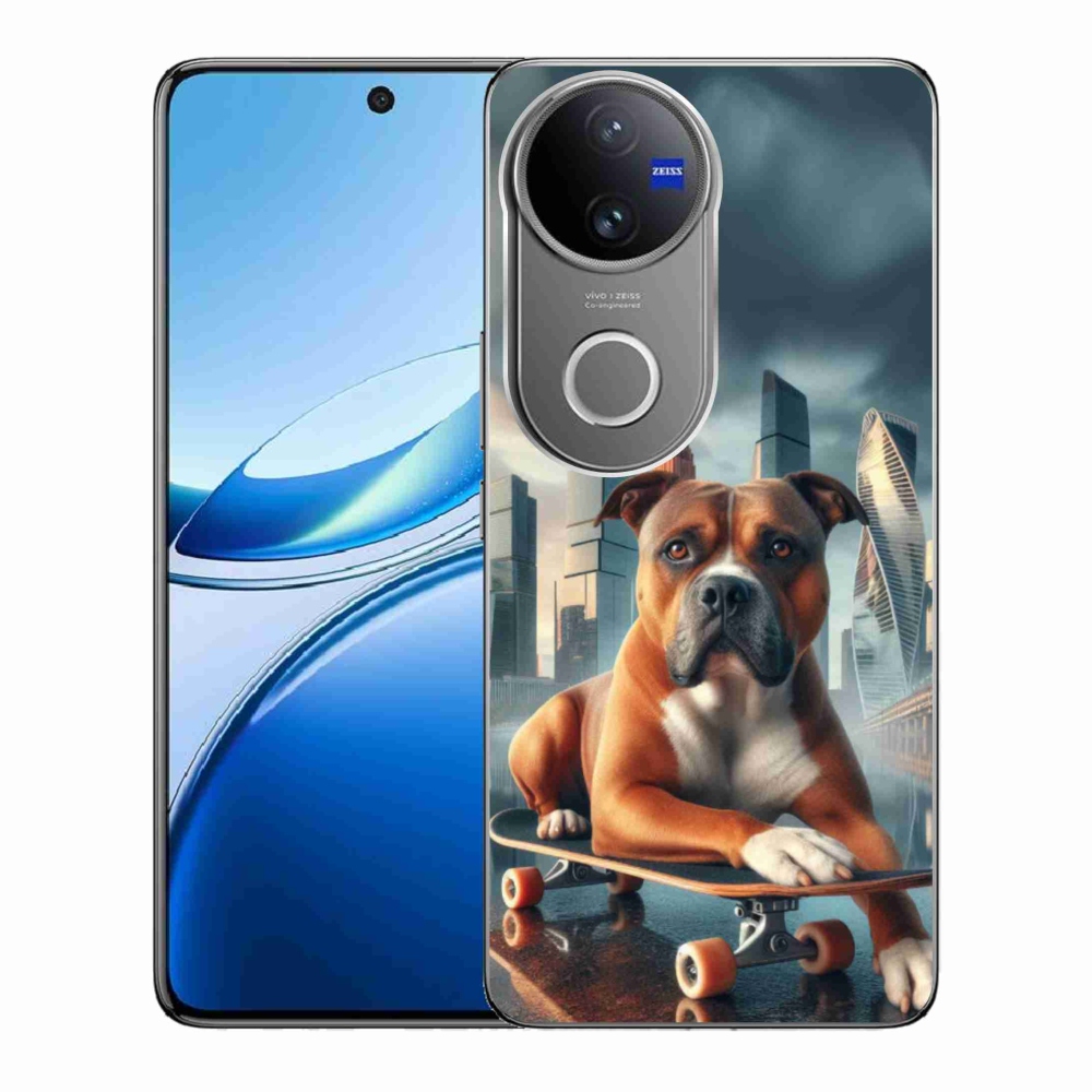 Gél borítás mmCase a Vivo V50 5G készülékhez - kutya gördeszkán