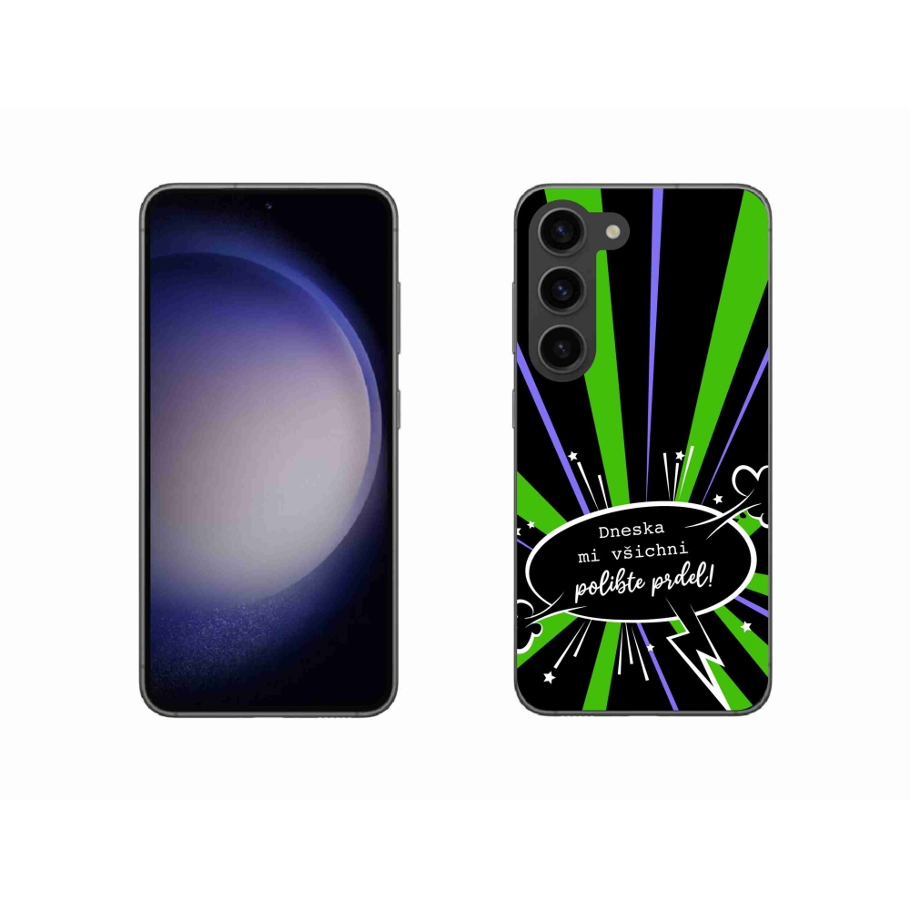 Gél borító mmCase Samsung Galaxy S23 5G - vicces szöveg 15 fekete háttérrel