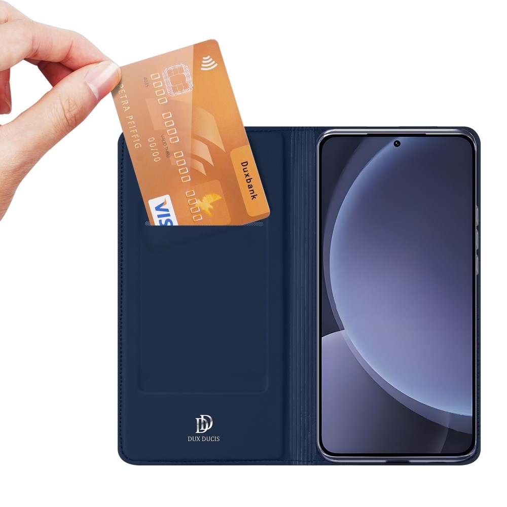 DUX könyvtáska Samsung Galaxy S25 készülékhez - sötétkék