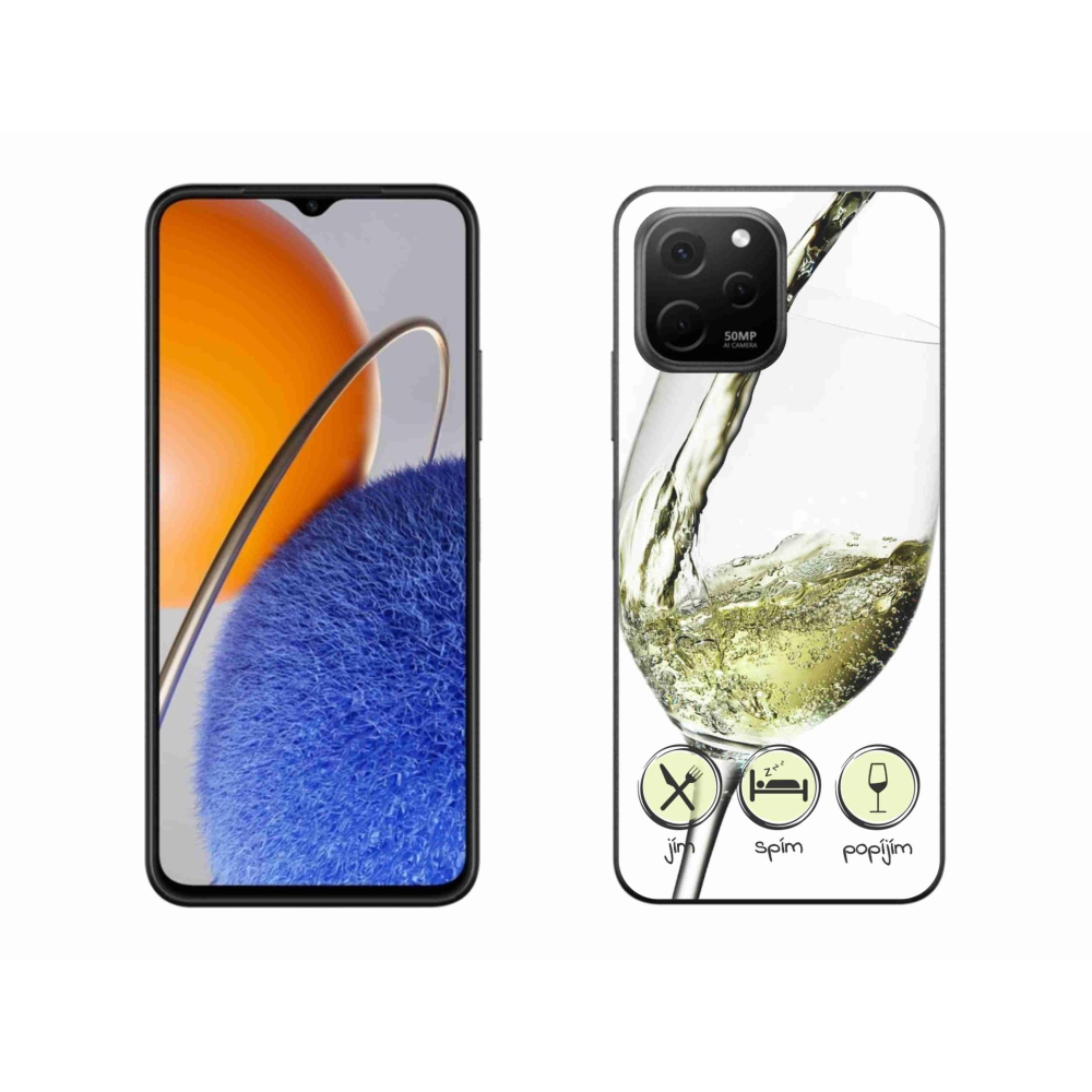 Gél tok mmCase a Huawei Nova Y61 készülékhez - borospohár fehér