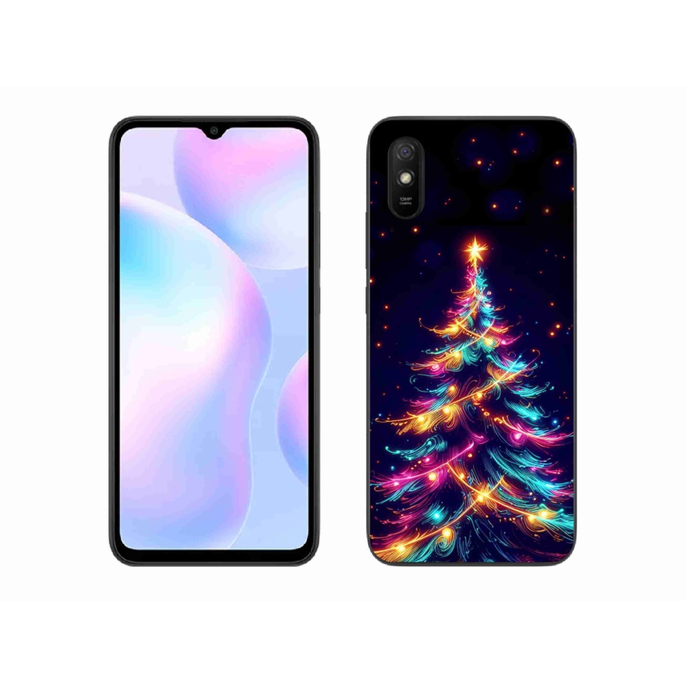 Gél borítás mmCase a Xiaomi Redmi 9A számára - neon karácsonyfa