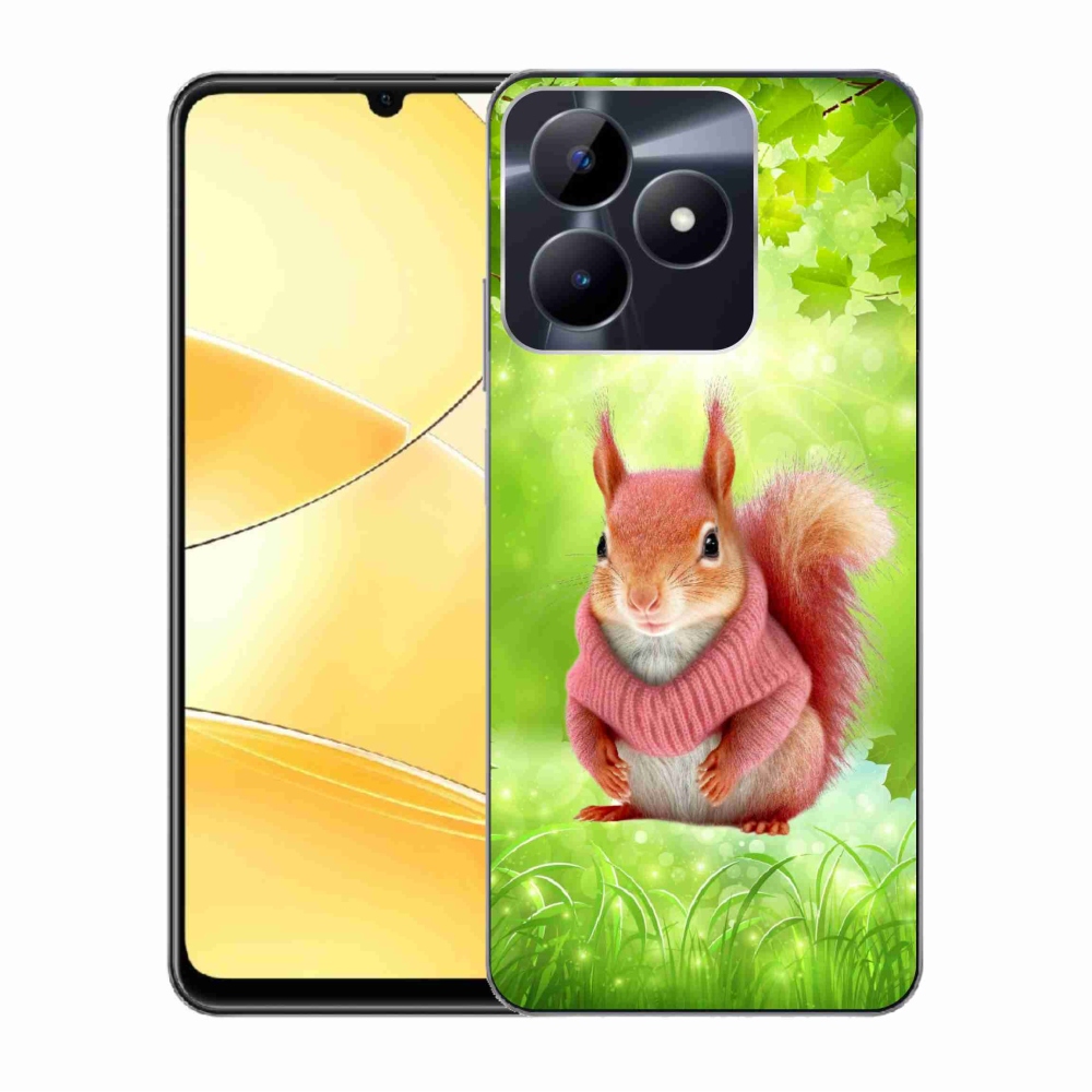 Zselés borítás mmCase a Realme C51/C53 készülékhez - mókus pulóverben