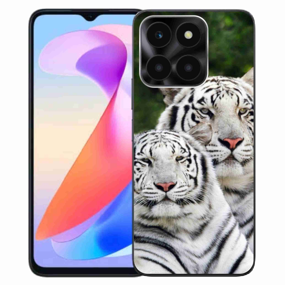 Gél tok mmCase a Honor X6a számára - fehér tigrisek