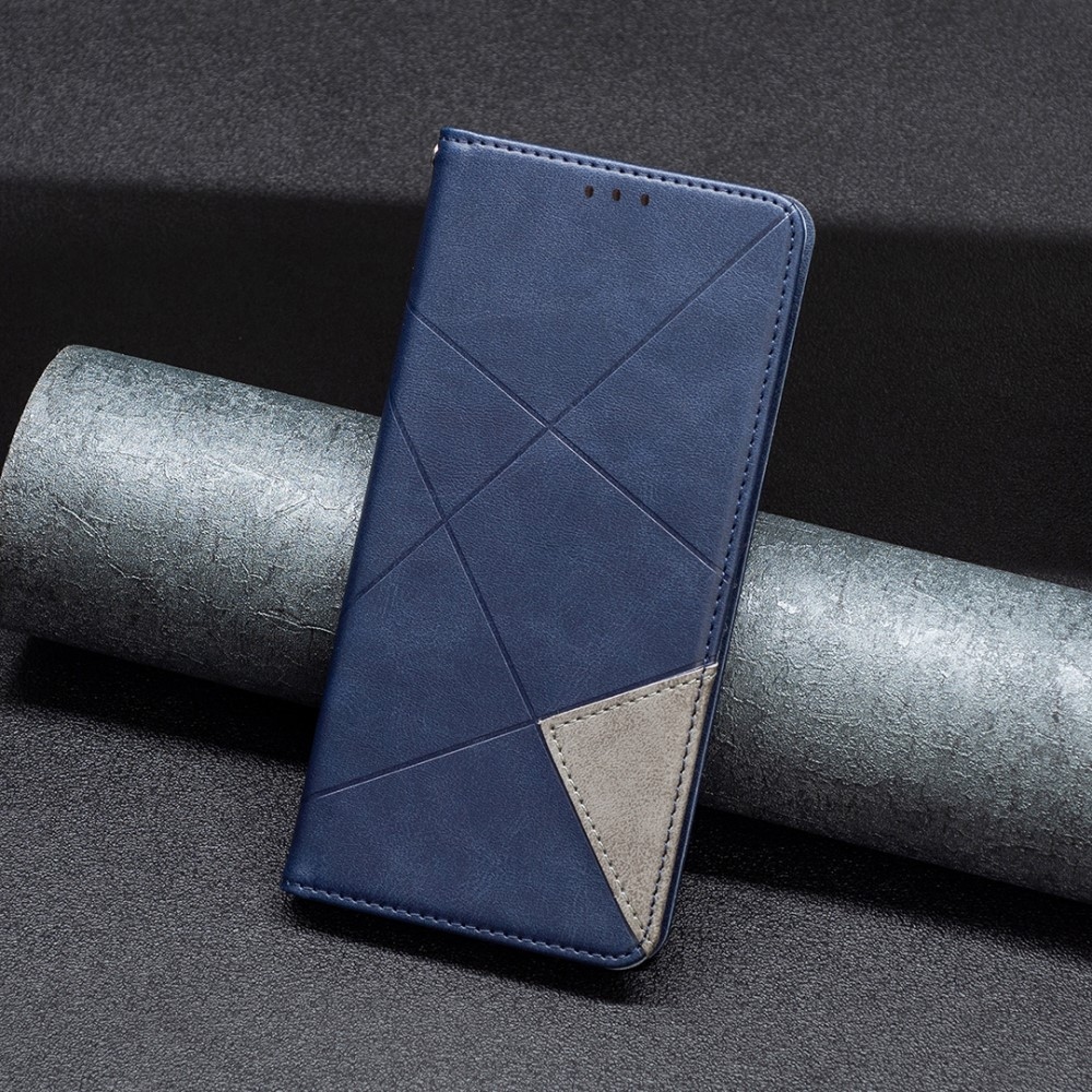 Háromszög alakú könyv tok Xiaomi Redmi Note 14 Pro-hoz - kék