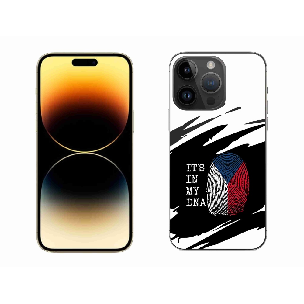Zselés borítás mmCase iPhone 14 Pro Max 6.7 - zászlós ujjlenyomat fekete és fehér háttérrel