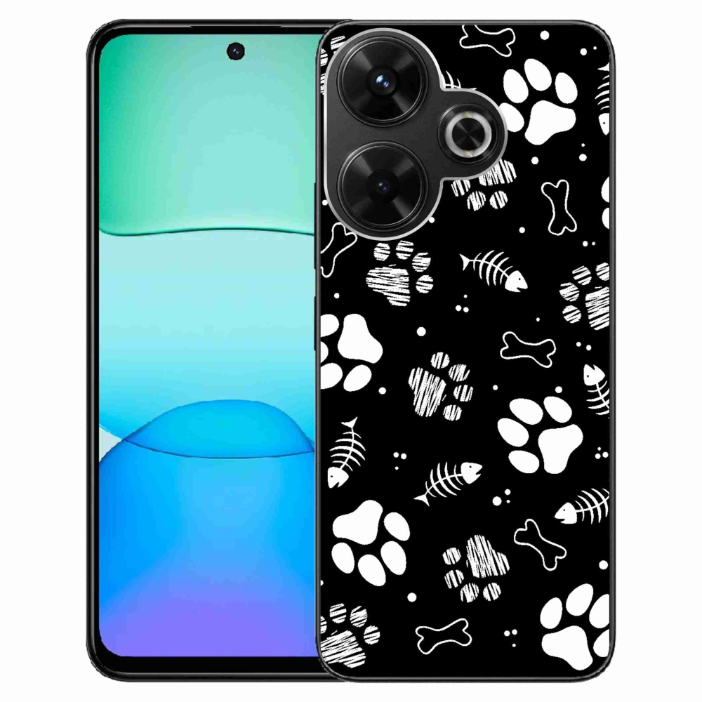 Gél borítás mmCase a Xiaomi Redmi 13 4G/Poco M6 4G - kutyamancsok számára