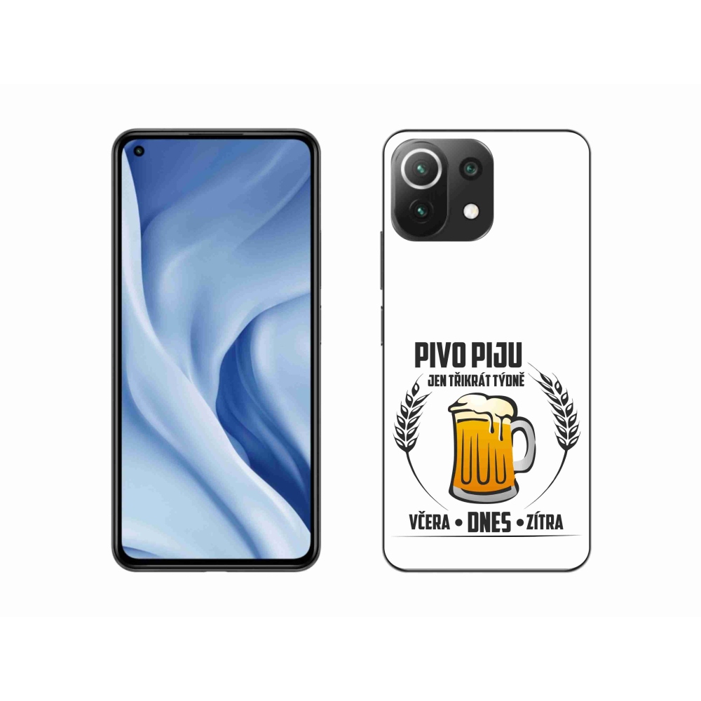 Gél borítás mmCase a Xiaomi Mi 11 Lite 4G/5G készülékhez - sör motívum fehér háttérrel