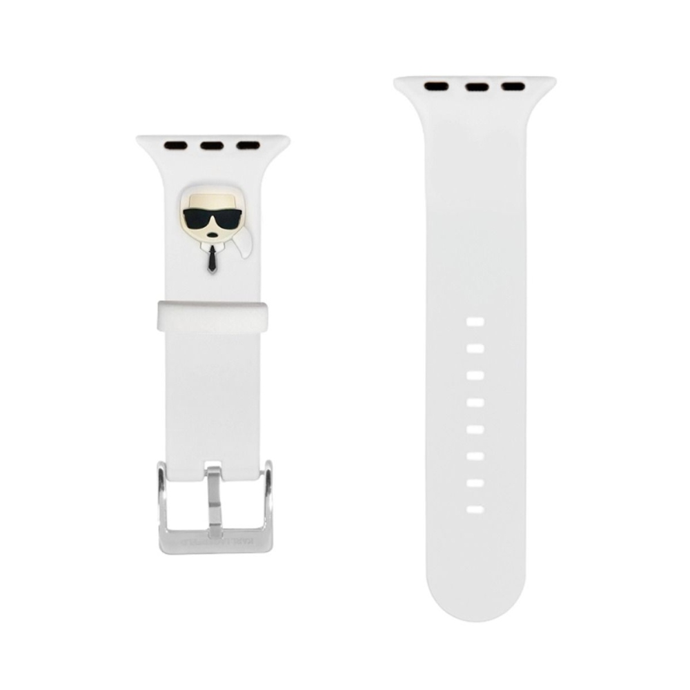Pánt Apple Watch-hoz 38/40/41 mm Karl Lagerfeld Karl Head - fehér