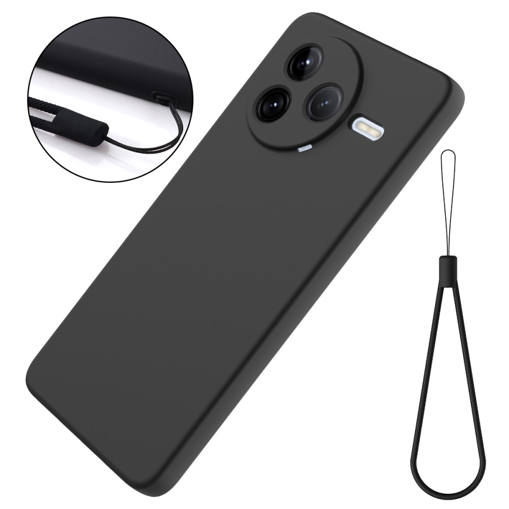 Matt szilikon tok Xiaomi Poco F7 Pro készülékhez - fekete