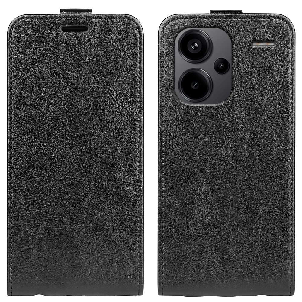 Függőleges flip tok Xiaomi Redmi Note 13 Pro+ 5G számára - fekete