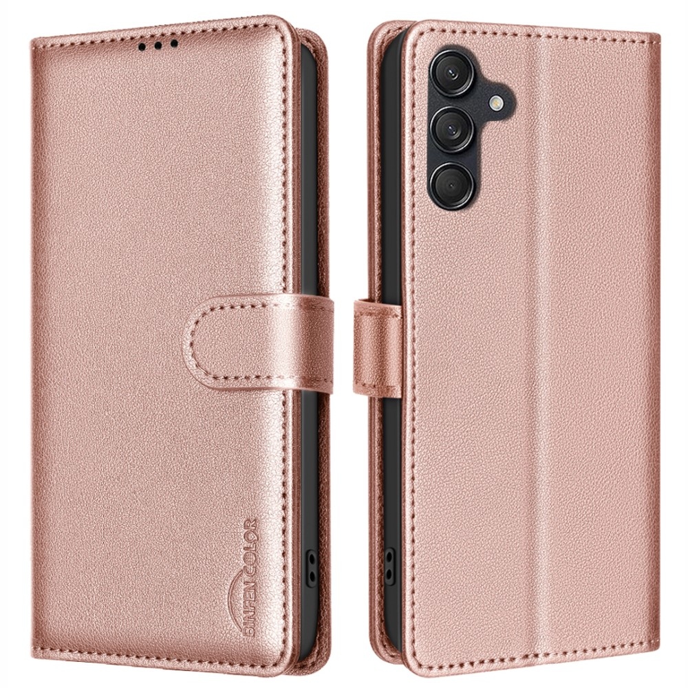 BINFEN könyv tok Samsung Galaxy A56 5G - rózsa arany