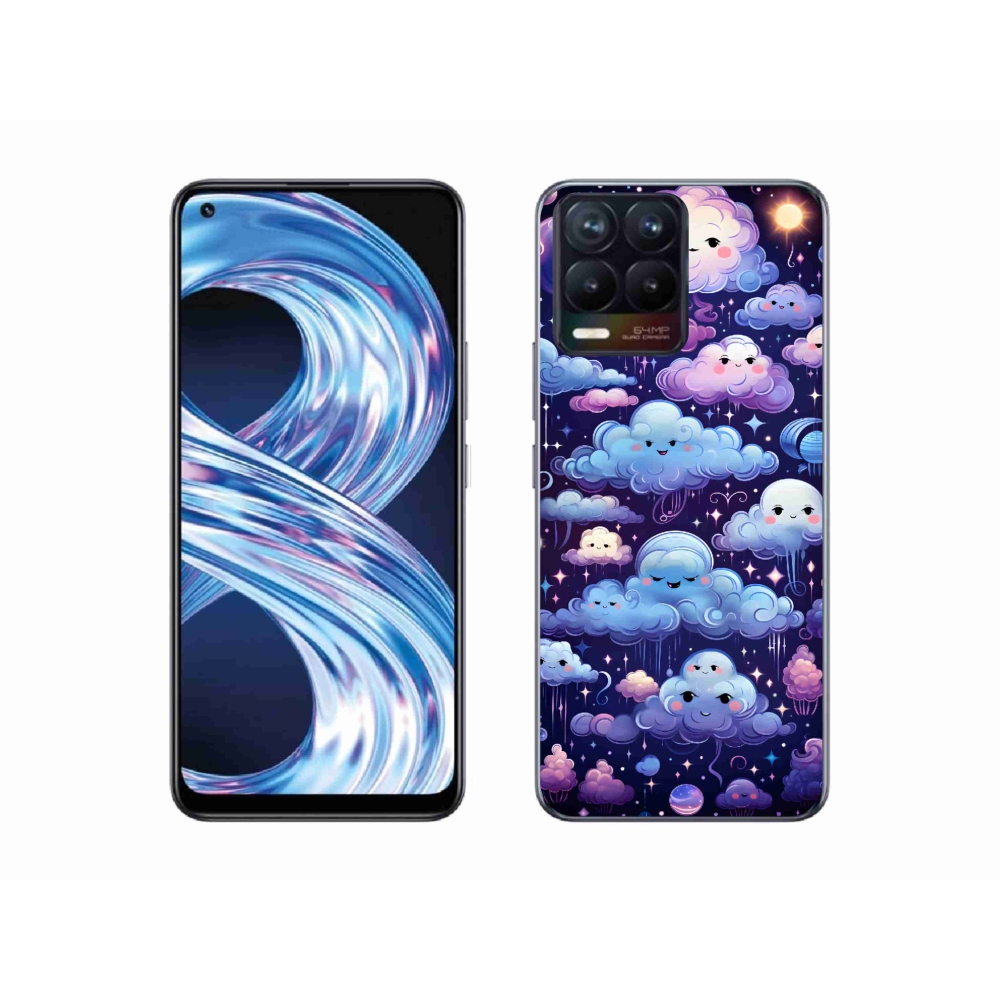 Gél borítás mmCase a Realme 8 4G-n - felhők