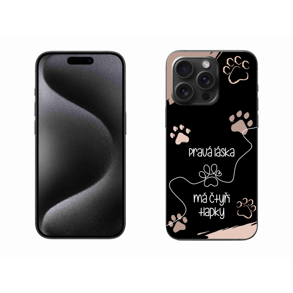 Gél borítás mmCase iPhone 15 Pro Max készülékhez - kutyamotívum 1 fekete háttér
