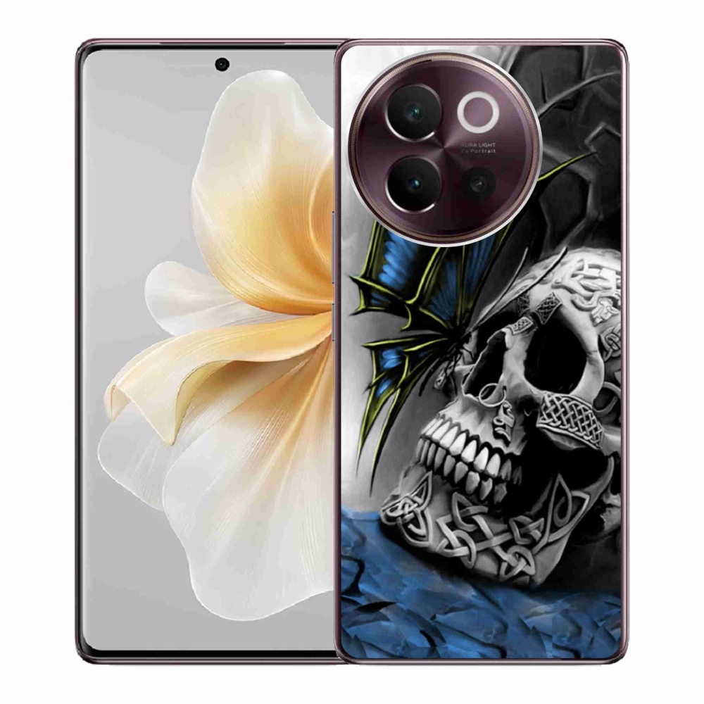 Gélburkolat mmCase a Vivo V40 Lite 5G-n - pillangó és koponya