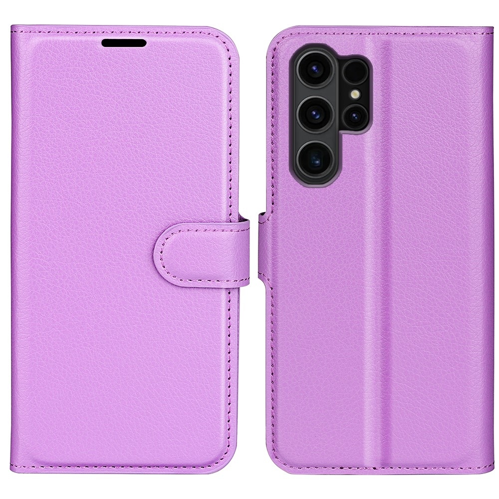 Litchi könyv tok Samsung Galaxy S24 Ultra készülékhez - lila