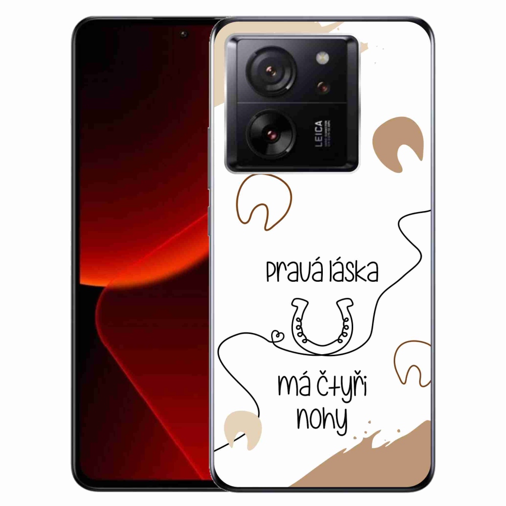 Gél borítás mmCase a Xiaomi 13T/13T Pro készülékhez - ló motívum fehér háttérrel