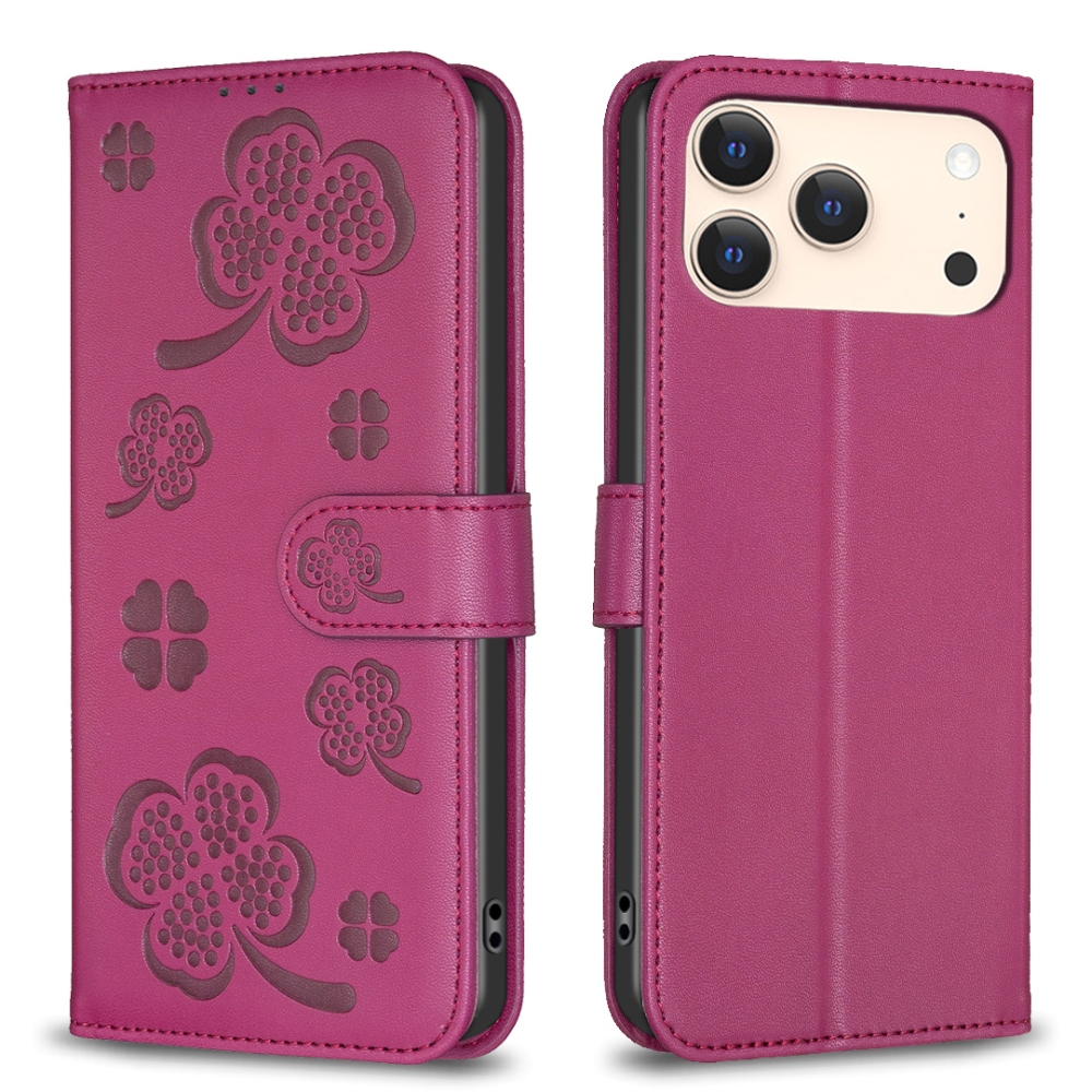 Clover könyv tok iPhone 17 Pro Max készülékhez - rózsaszínű