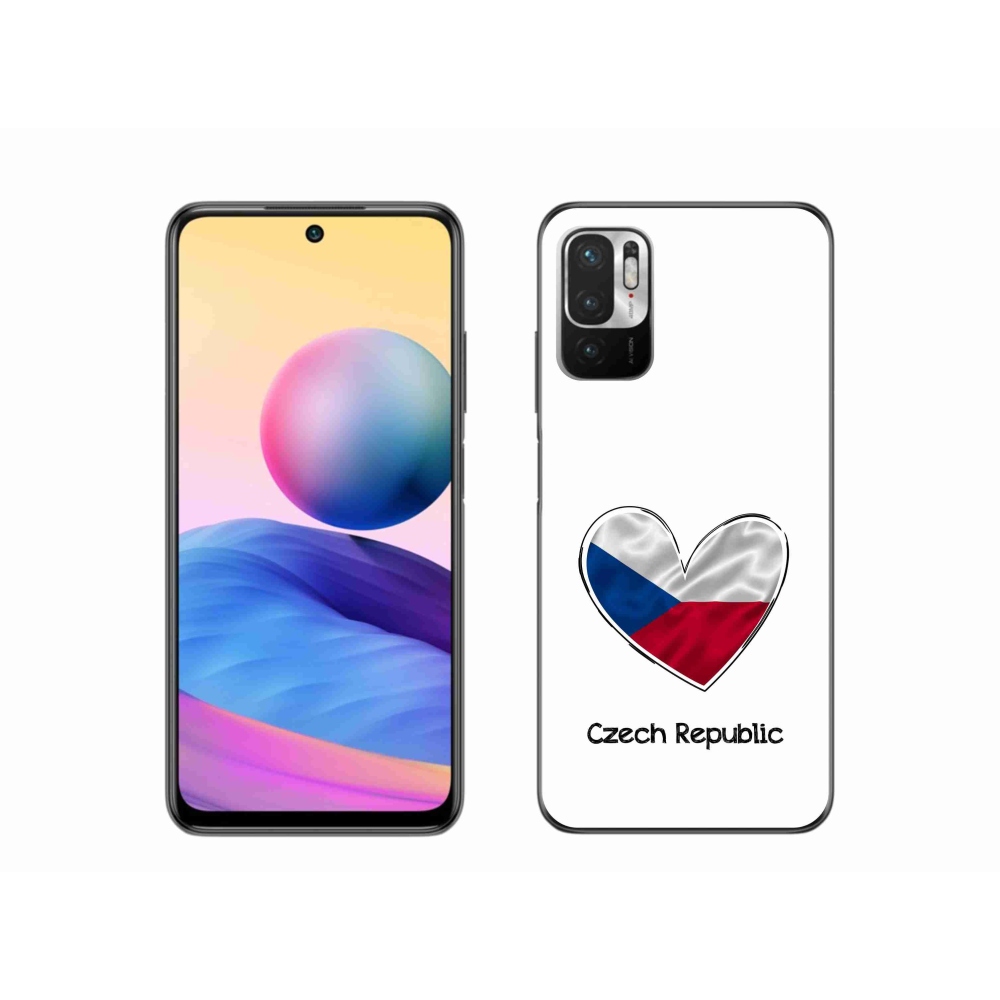Gél borító mmCase a Xiaomi Redmi Note 10 5G-hez - szív zászló fehér háttérrel
