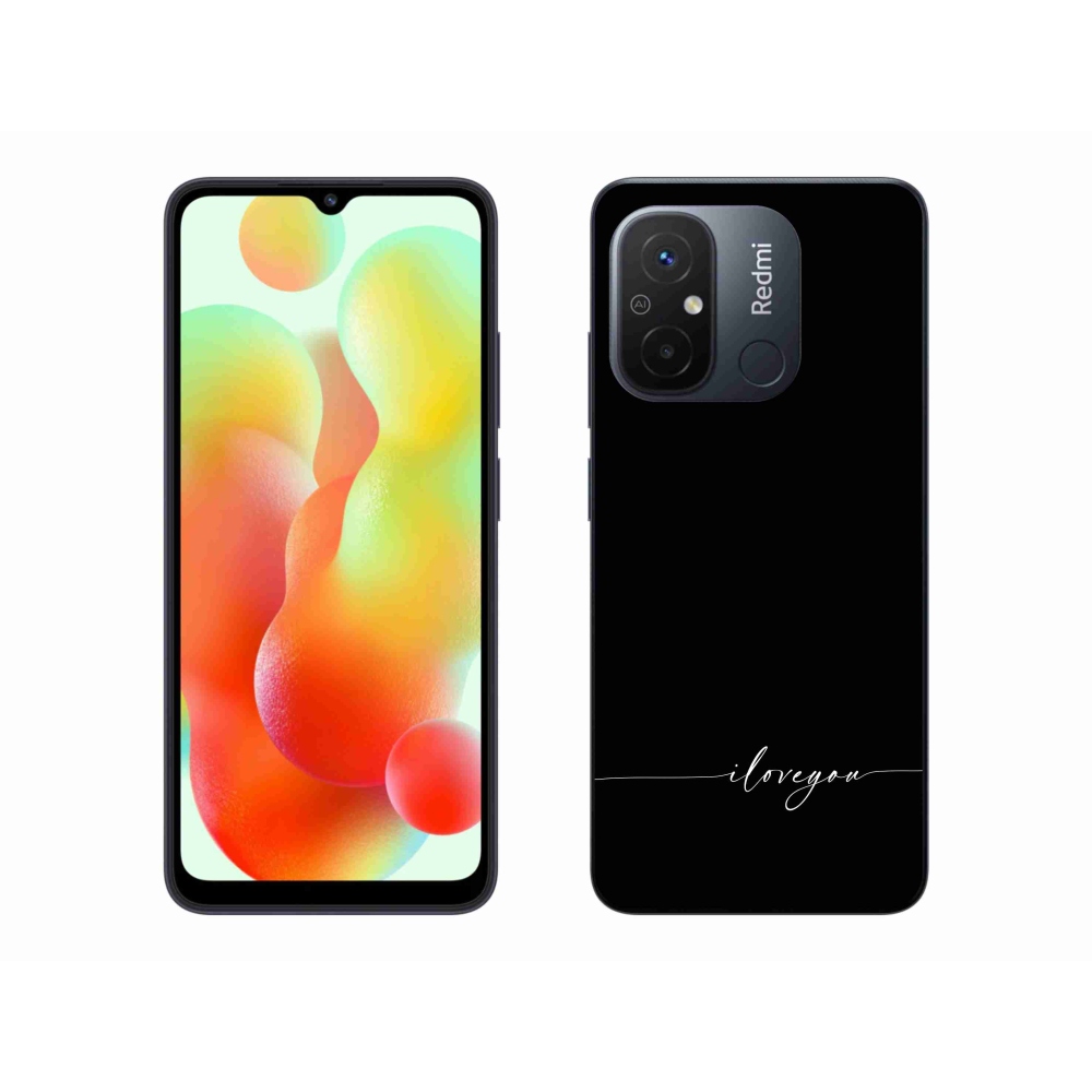 Gél borító mmCase a Xiaomi Redmi 12C-hez - Szeretlek fekete háttérrel