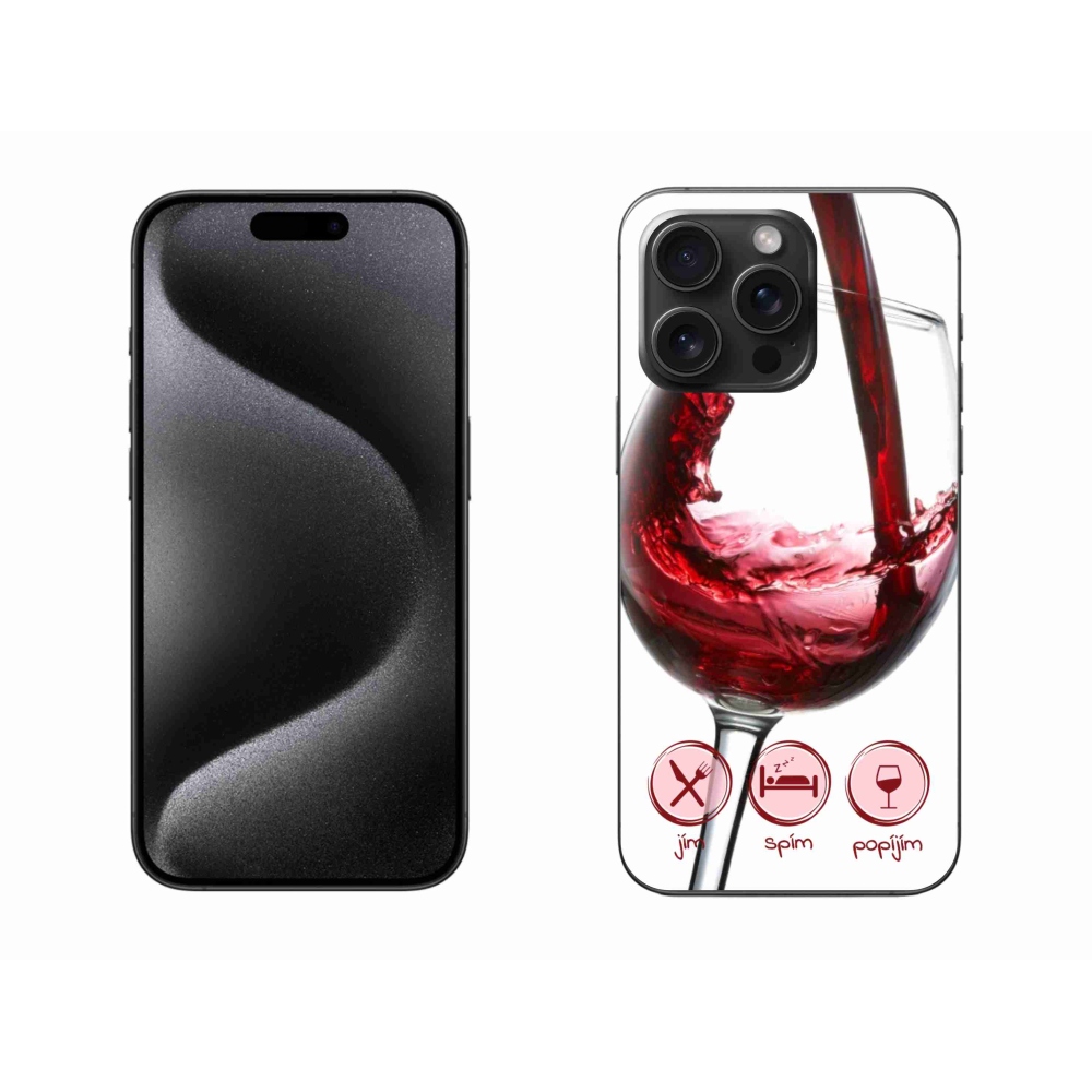 Gél tok mmCase iPhone 15 Pro Max készülékhez - borospohár piros