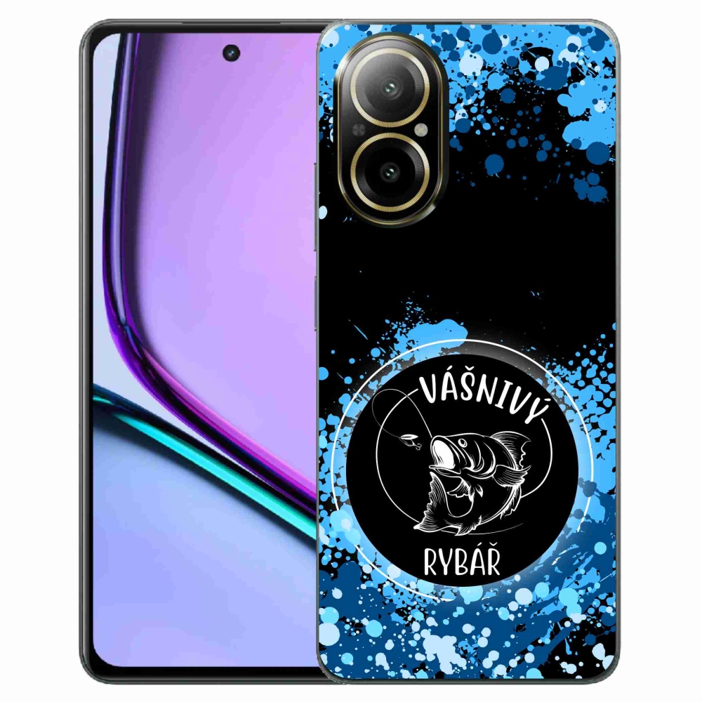 Gél borító mmCase a Realme C67 készülékhez - szenvedélyes halász fekete háttérrel