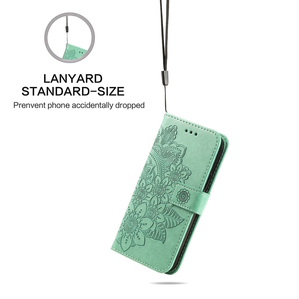 Mandala könyvtáska Honor X8b-hez - teal színű