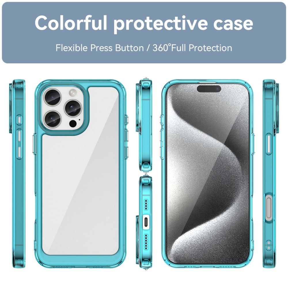 Gél tok fix hátlappal iPhone 16 Pro Max készülékhez - világoskék