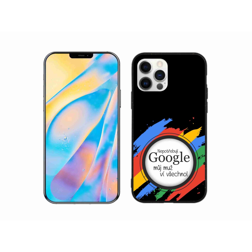 Gél borítás mmCase iPhone 12 készülékhez - az ember mindent tud fekete háttérrel