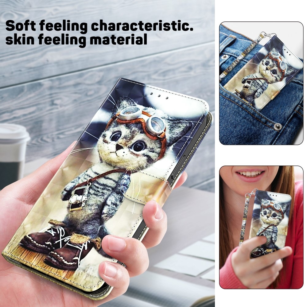 Foltos könyv tok Samsung Galaxy A16 4G/5G - macska