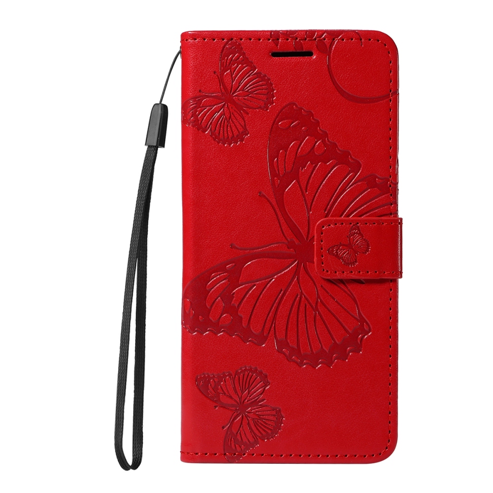 Nagy pillangó könyv tok a Xiaomi Poco F7 5G-hez - piros