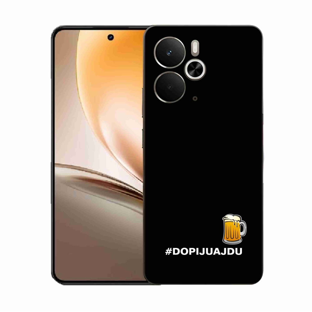 Gél borítás mmCase a Realme 14 5G készülékhez - sör motívum 1 fekete háttér