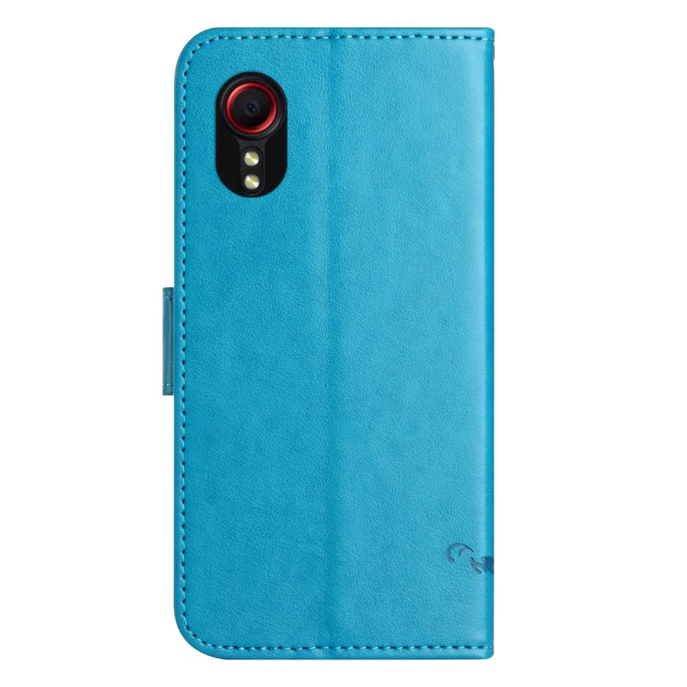 Virágos könyv tok Samsung Galaxy Xcover 7 készülékhez - kék