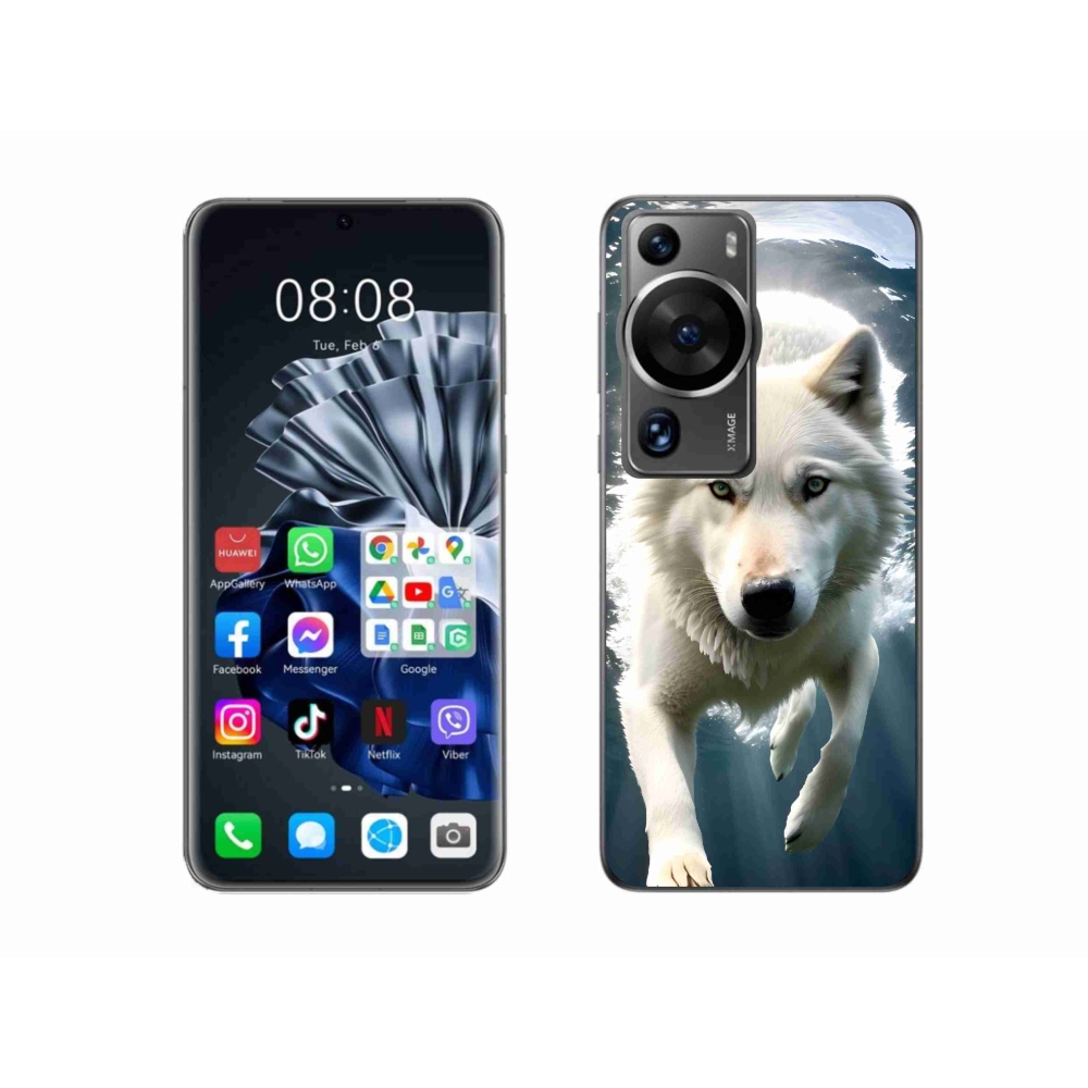 Gél borítás mmCase a Huawei P60 Pro készülékhez - fehér farkas