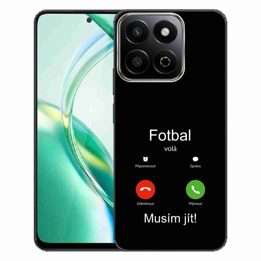 Gél borító mmCase a Honor 200 Smart 5G készülékhez - futballhívások fekete háttérrel
